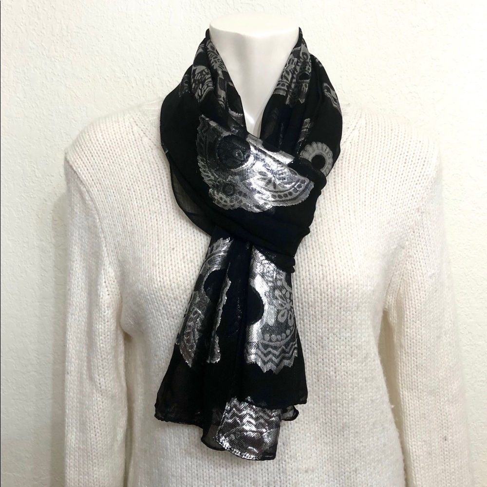 NWOT Floral sheer silk scarf